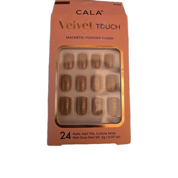 Cala Velvet Touchnails Magnetic Powder Finish 24 Nails File Cuticle Bronze Color - Picture 1 of 5